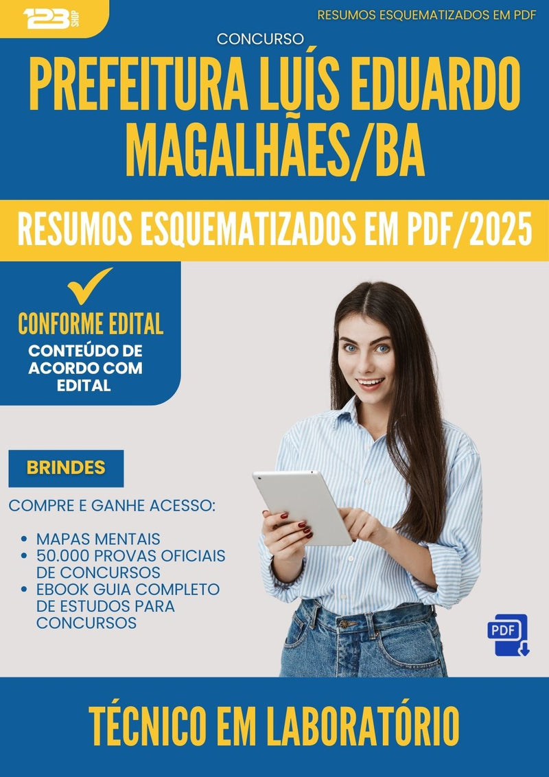 Resumos Esquematizados para Concurso Tecnico Em Laboratorio da Prefeitura Luis Eduardo Magalhaes Ba 2025 - Conteúdo de Acordo com Edital
