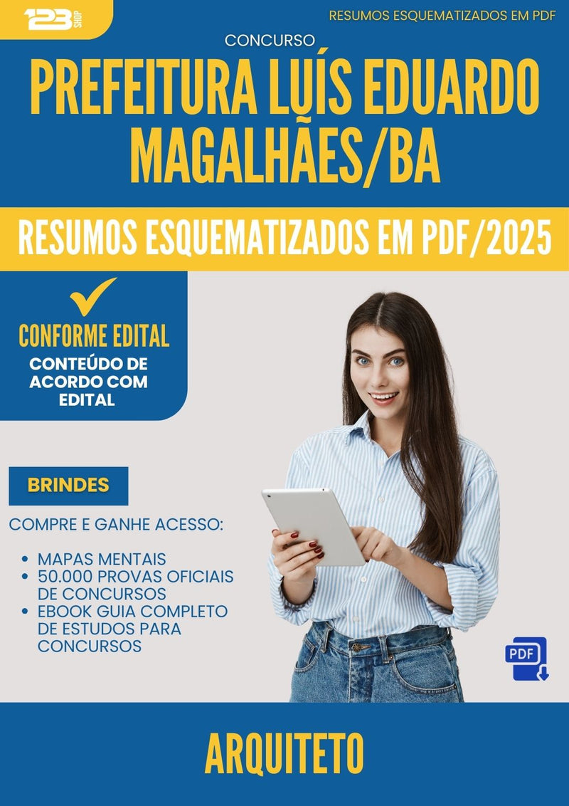 Resumos Esquematizados para Concurso Arquiteto da Prefeitura Luis Eduardo Magalhaes Ba 2025 - Conteúdo de Acordo com Edital
