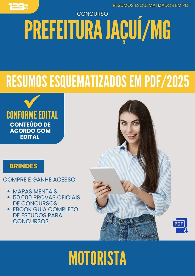 Resumos Esquematizados para Concurso Motorista da Prefeitura Jacui Mg 2025 - Conteúdo de Acordo com Edital