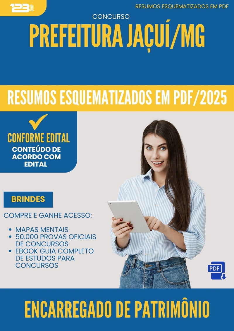 Resumos Esquematizados para Concurso Encarregado De Patrimonio da Prefeitura Jacui Mg 2025 - Conteúdo de Acordo com Edital