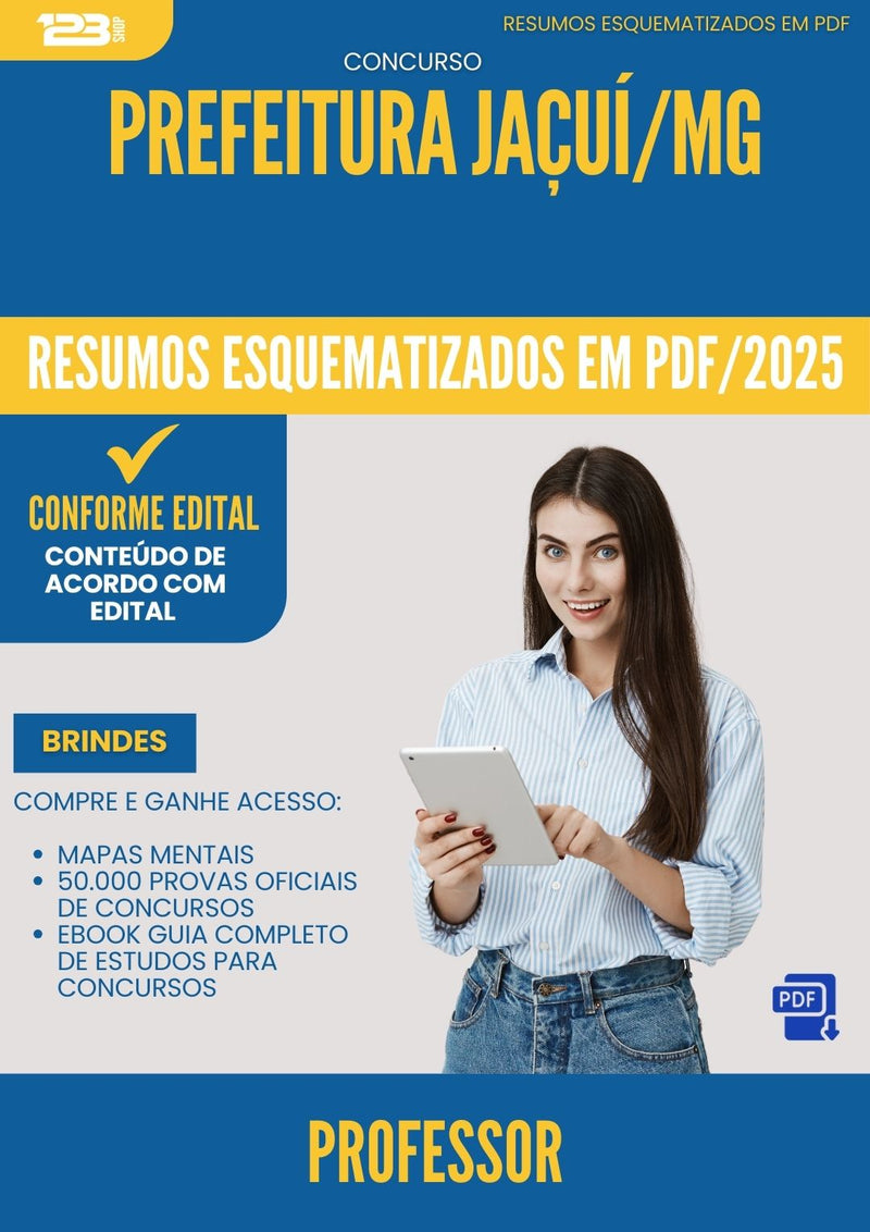 Resumos Esquematizados para Concurso Professor da Prefeitura Jacui Mg 2025 - Conteúdo de Acordo com Edital