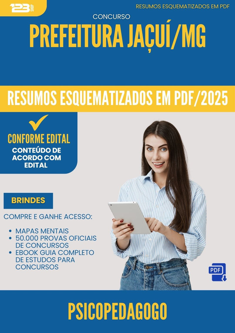 Resumos Esquematizados para Concurso Psicopedagogo da Prefeitura Jacui Mg 2025 - Conteúdo de Acordo com Edital