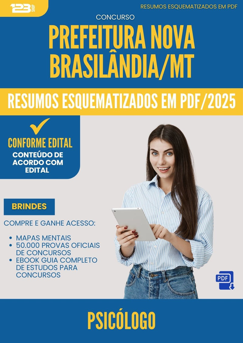 Resumos Esquematizados para Concurso Psicologo Nova da Prefeitura Brasilandia Mt 2025 - Conteúdo de Acordo com Edital