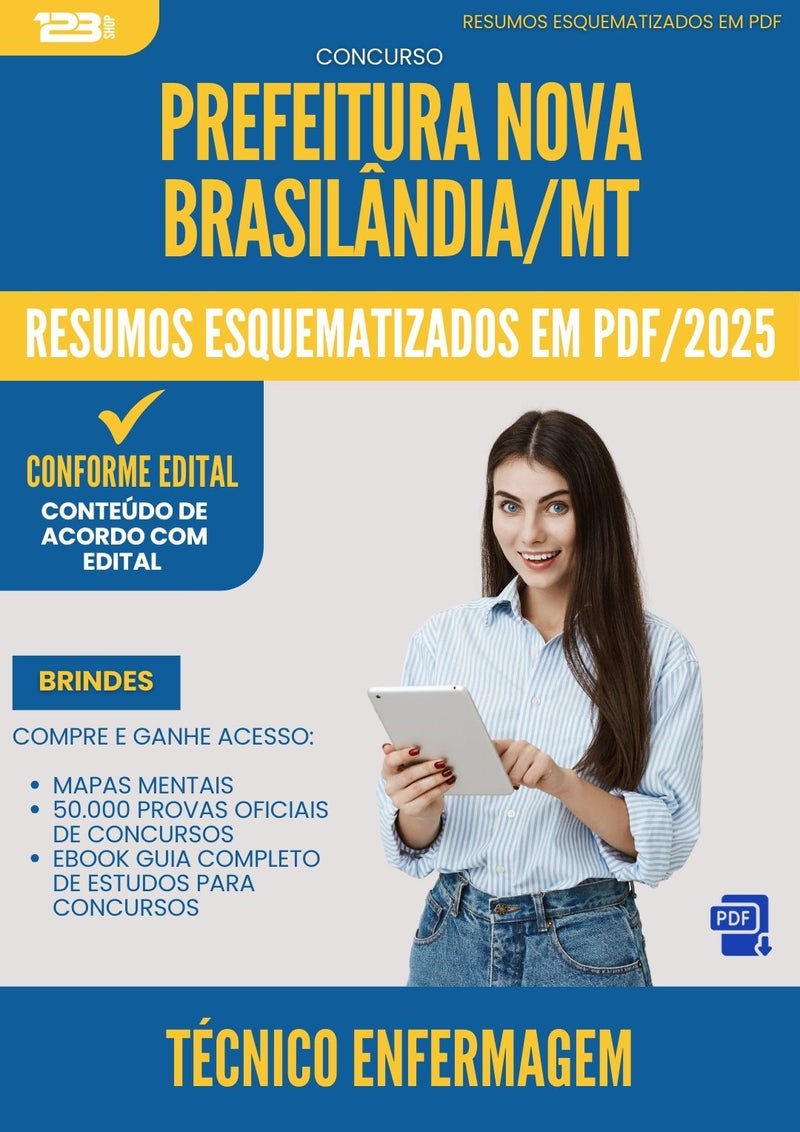 Resumos Esquematizados para Concurso Tecnico Enfermagem Nova da Prefeitura Brasilandia Mt 2025 - Conteúdo de Acordo com Edital