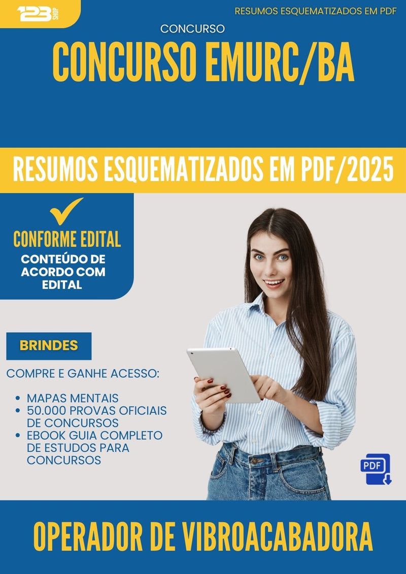 Resumos Esquematizados para Concurso Operador De Vibroacabadora Emurc Ba 2025 - Conteúdo de Acordo com Edital