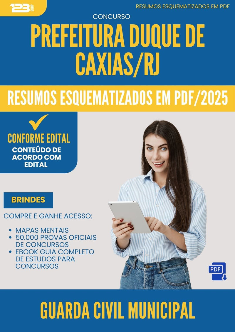 Resumos Esquematizados para Concurso Guarda Civil Municipal Duque De da Prefeitura Caxias Rj 2025 - Conteúdo de Acordo com Edital