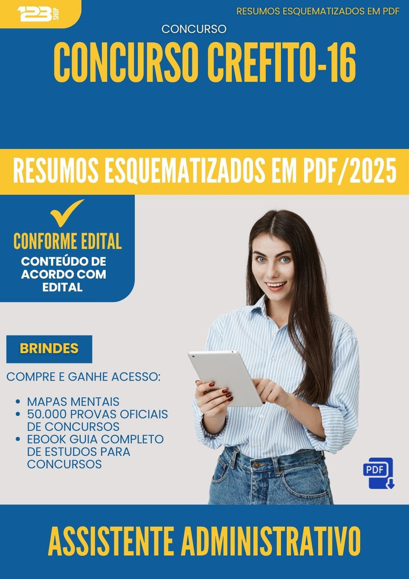 Resumos Esquematizados para Concurso Assistente Administrativo Crefito 16 2025 - Conteúdo de Acordo com Edital