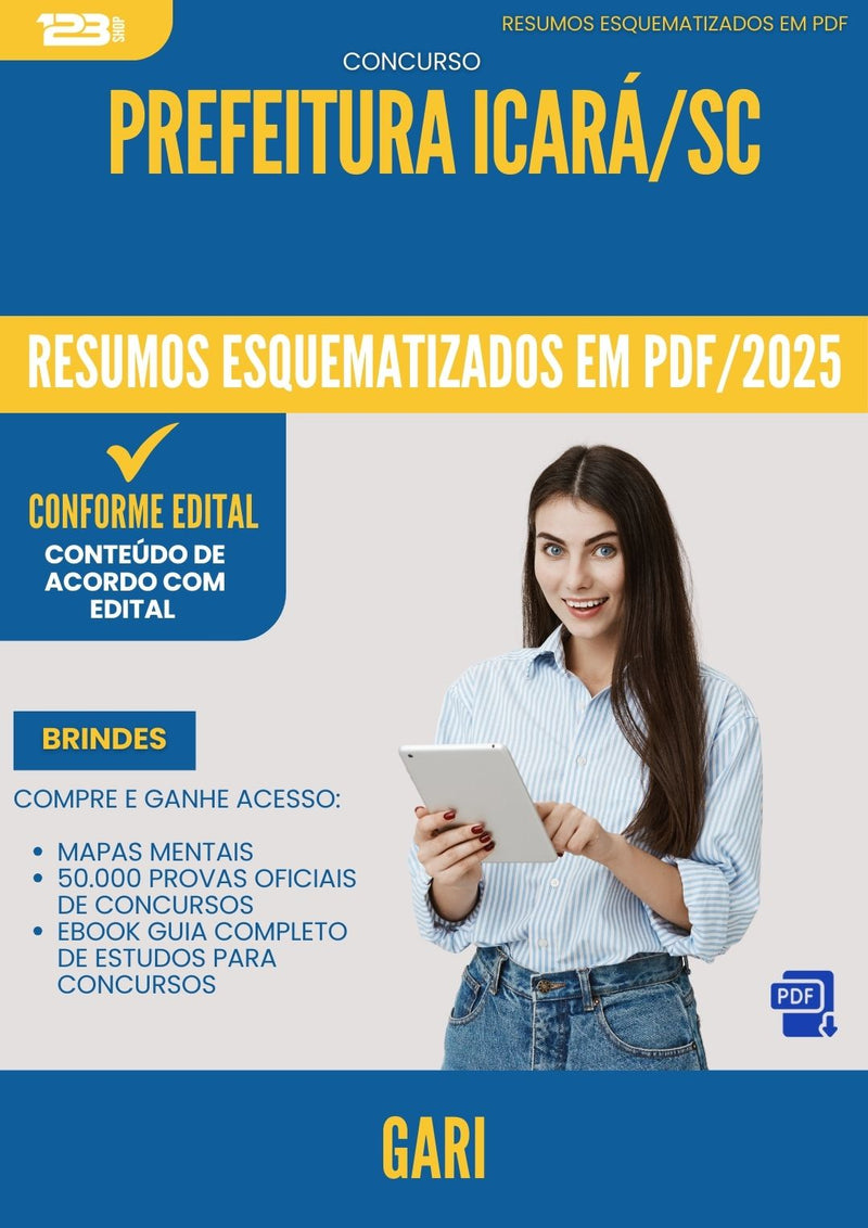 Resumos Esquematizados para Concurso Gari da Prefeitura Icara Sc 2025 - Conteúdo de Acordo com Edital