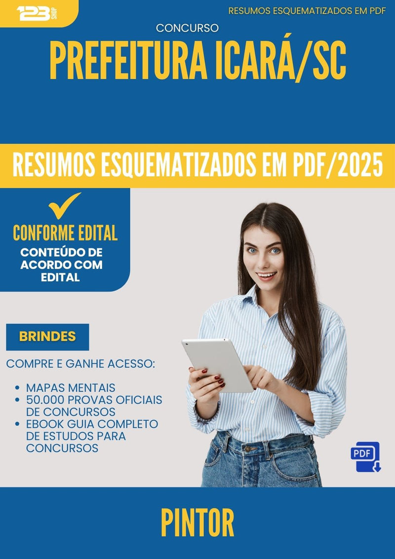 Resumos Esquematizados para Concurso Pintor da Prefeitura Icara Sc 2025 - Conteúdo de Acordo com Edital