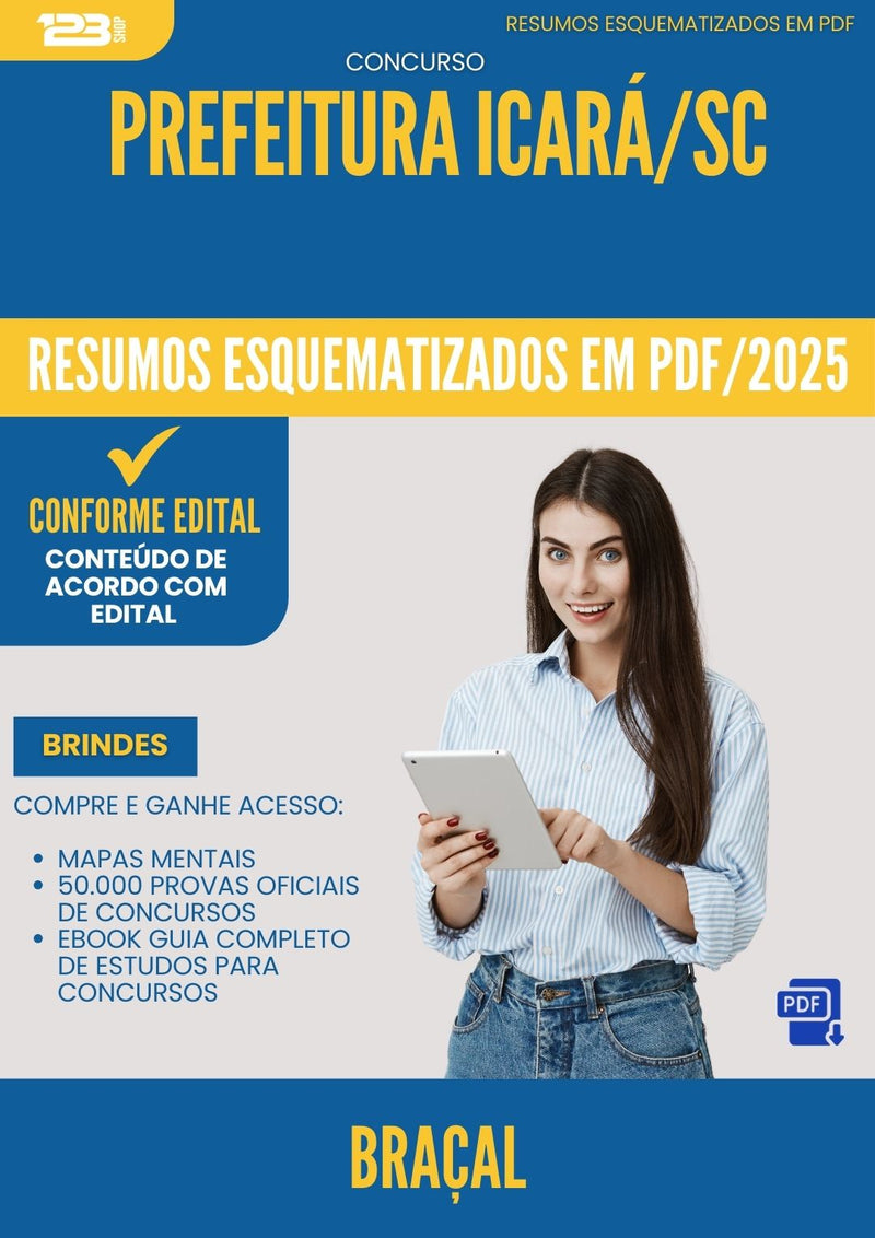 Resumos Esquematizados para Concurso Bracal da Prefeitura Icara Sc 2025 - Conteúdo de Acordo com Edital