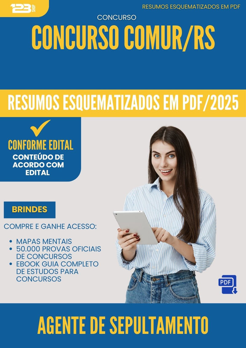 Resumos Esquematizados para Concurso Agente De Sepultamento Comur Rs 2025 - Conteúdo de Acordo com Edital