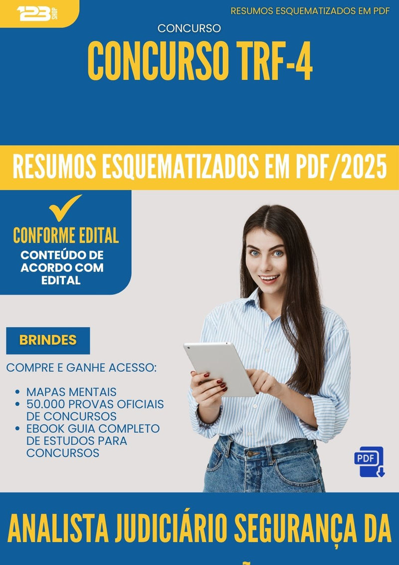 Resumos Esquematizados para Concurso Analista Judiciario Seguranca Da Informacao Trf 4 2025 - Conteúdo de Acordo com Edital