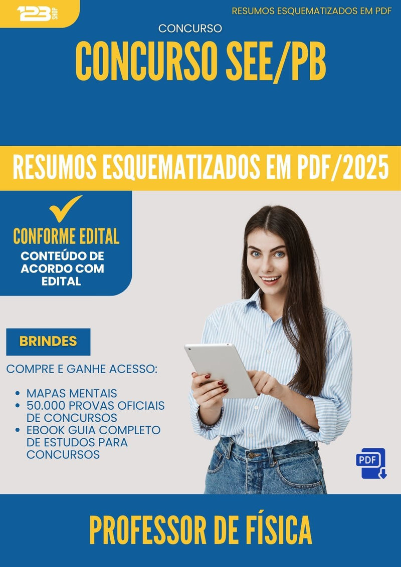 Resumos Esquematizados para Concurso Professor De Fisica See Pb 2025 - Conteúdo de Acordo com Edital