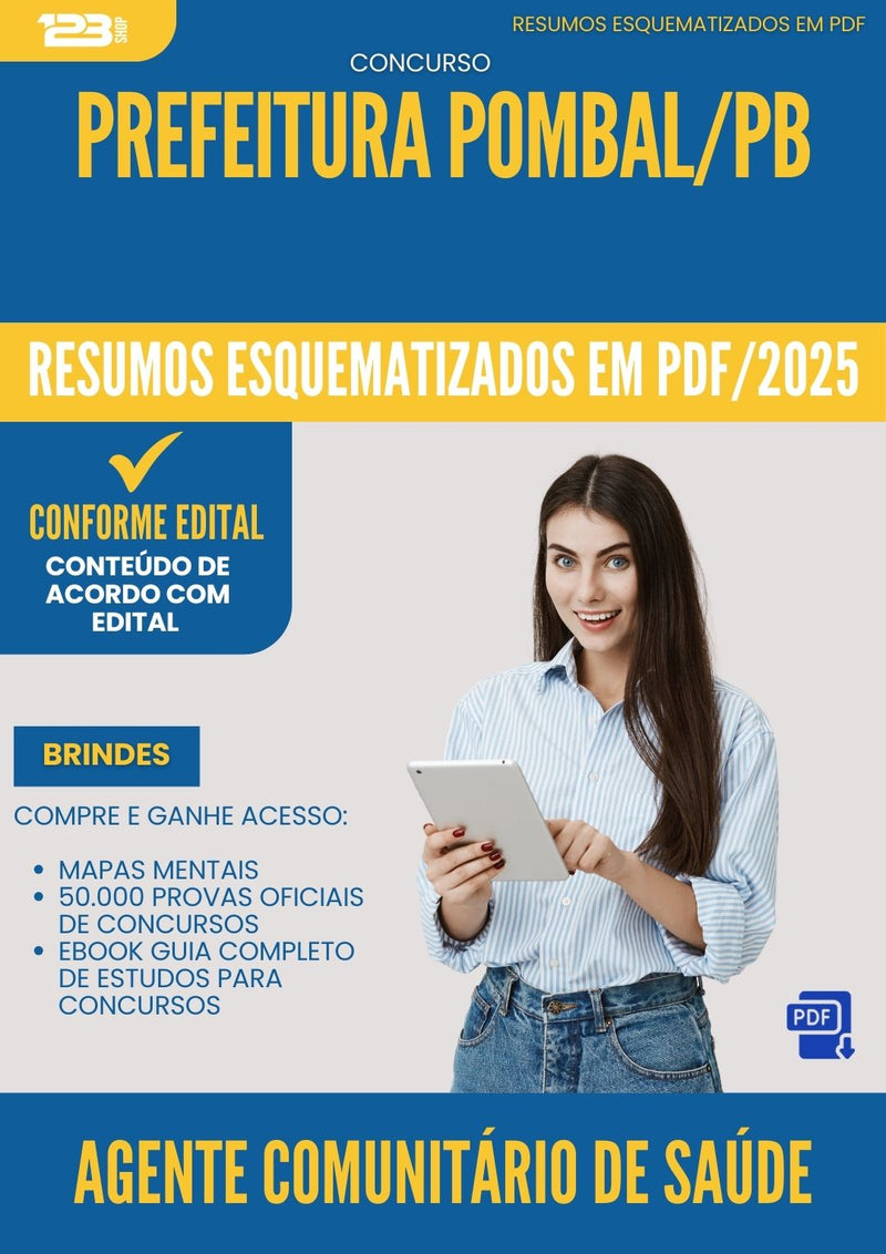 Resumos Esquematizados para Concurso Agente Comunitario De Saude da Prefeitura Pombal Pb 2025 - Conteúdo de Acordo com Edital