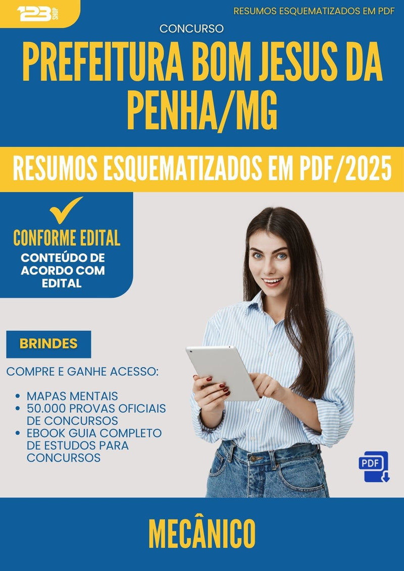 Resumos Esquematizados para Concurso Mecanico da Prefeitura Bom Jesus Da Penha Mg 2025 - Conteúdo de Acordo com Edital