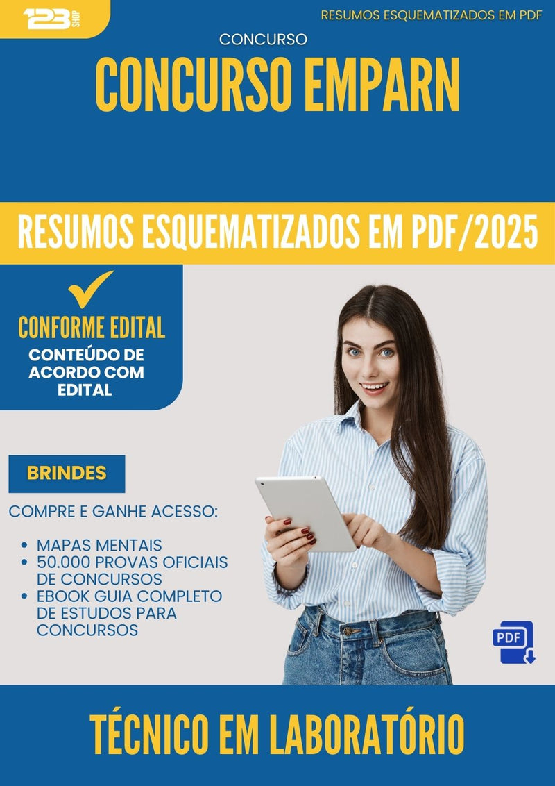 Resumos Esquematizados para Concurso Tecnico Em Laboratorio Emparn 2025 - Conteúdo de Acordo com Edital