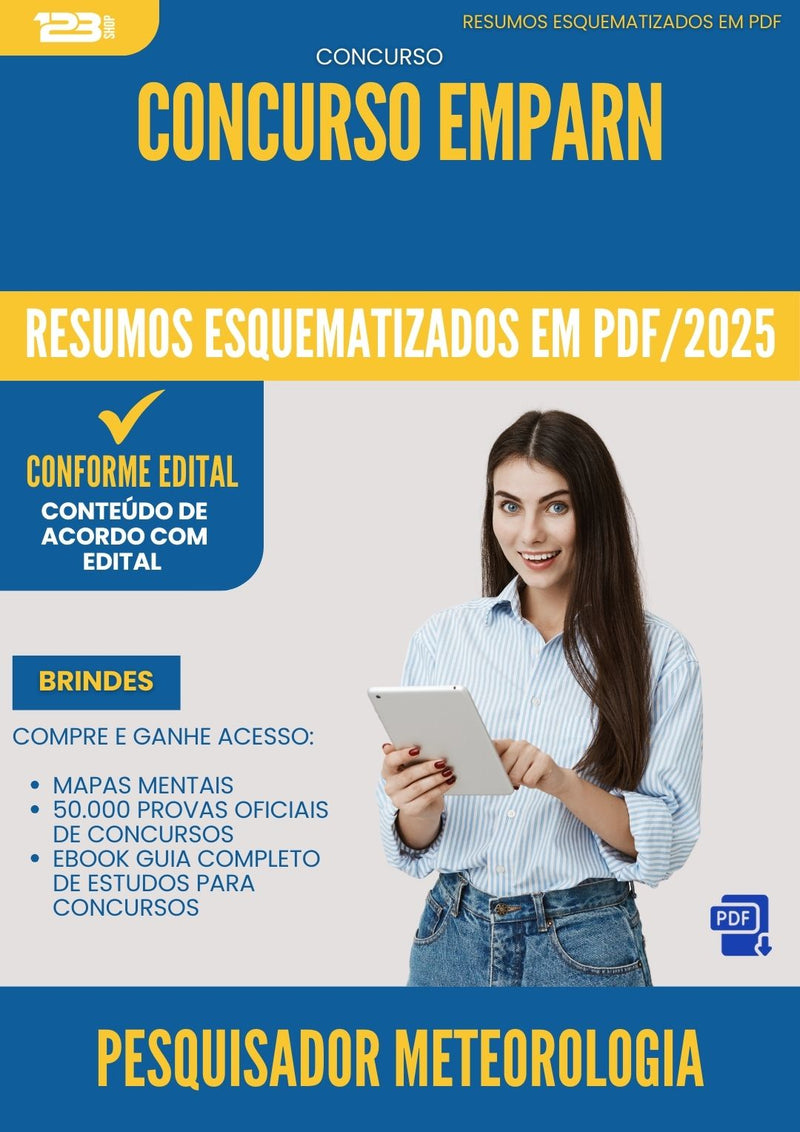 Resumos Esquematizados para Concurso Pesquisador Meteorologia Emparn 2025 - Conteúdo de Acordo com Edital