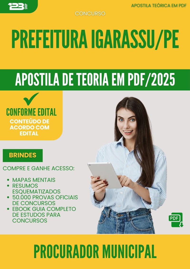 Apostila Teórica para Concurso Procurador Municipal da Prefeitura Igarassu Pe 2025 - Conteúdo de Acordo com Edital