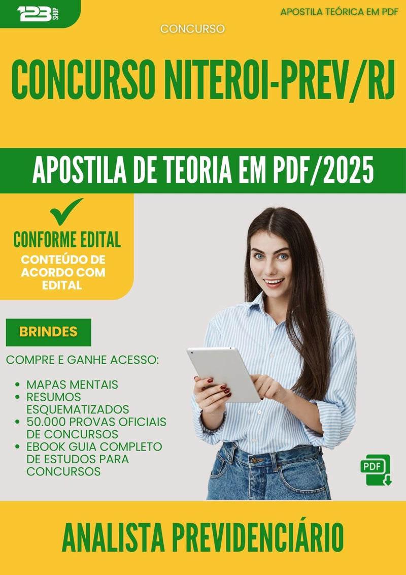 Apostila Teórica para Concurso Analista Previdenciario da Prefeitura Niteroi Prev Rj 2025 - Conteúdo de Acordo com Edital