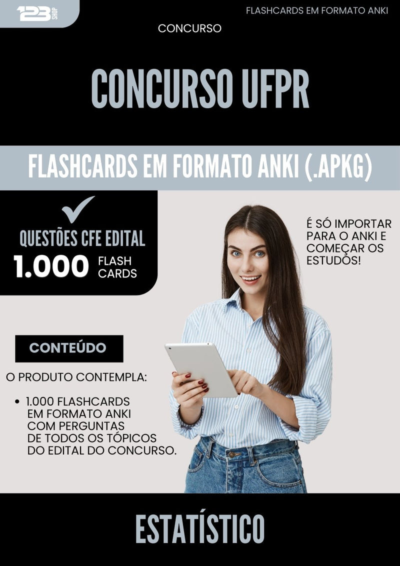 Flashcards para Concurso Estatistico Ufpr 2025 - 1.000 Flashcards de Acordo com Edital