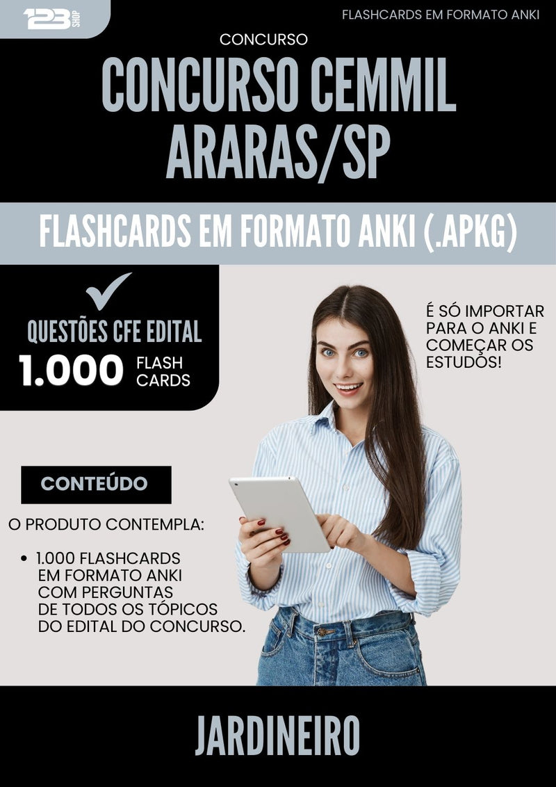 Flashcards para Concurso Jardineiro Cemmil da Prefeitura Araras Sp 2025 - 1.000 Flashcards de Acordo com Edital
