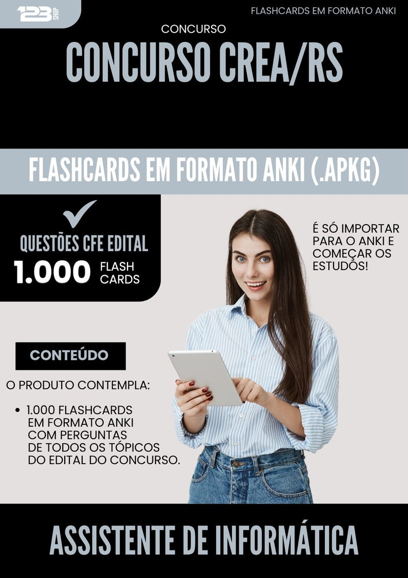 Flashcards para Concurso Assistente De Informatica Crea Rs 2025 - 1.000 Flashcards de Acordo com Edital