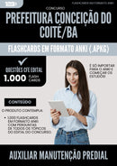 Flashcards para Concurso Auxiliar Manutencao Predial da Prefeitura Conceicao Do Coite Ba 2025 - 1.000 Flashcards de Acordo com Edital