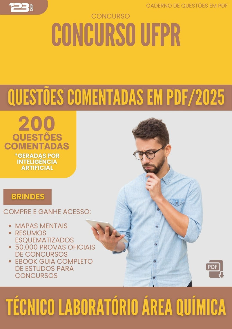 200 Questões Comentadas para Concurso Tecnico Laboratorio Area Quimica Ufpr 2025 - 200 Questões