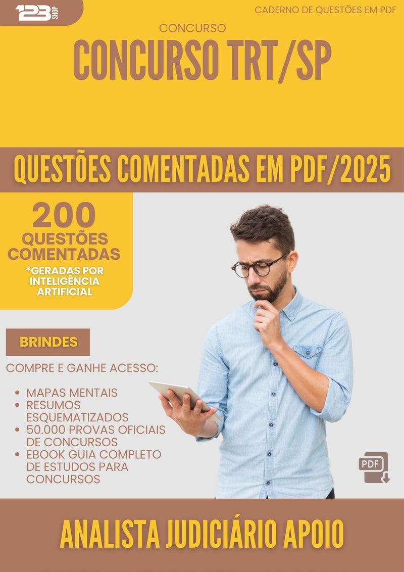 200 Questões Comentadas para Concurso Analista Judiciario Apoio Especializado Servico Social Trt Sp 2025 - 200 Questões