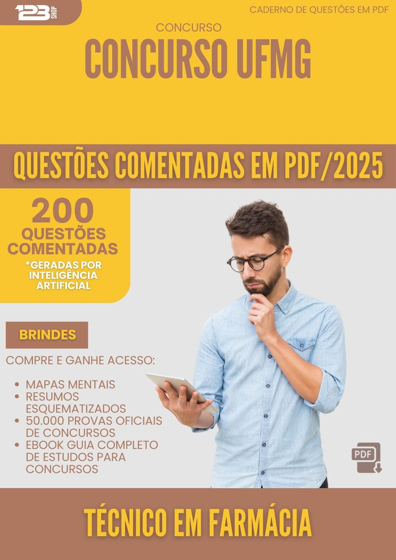200 Questões Comentadas para Concurso Tecnico Em Farmacia Ufmg 2025 - 200 Questões