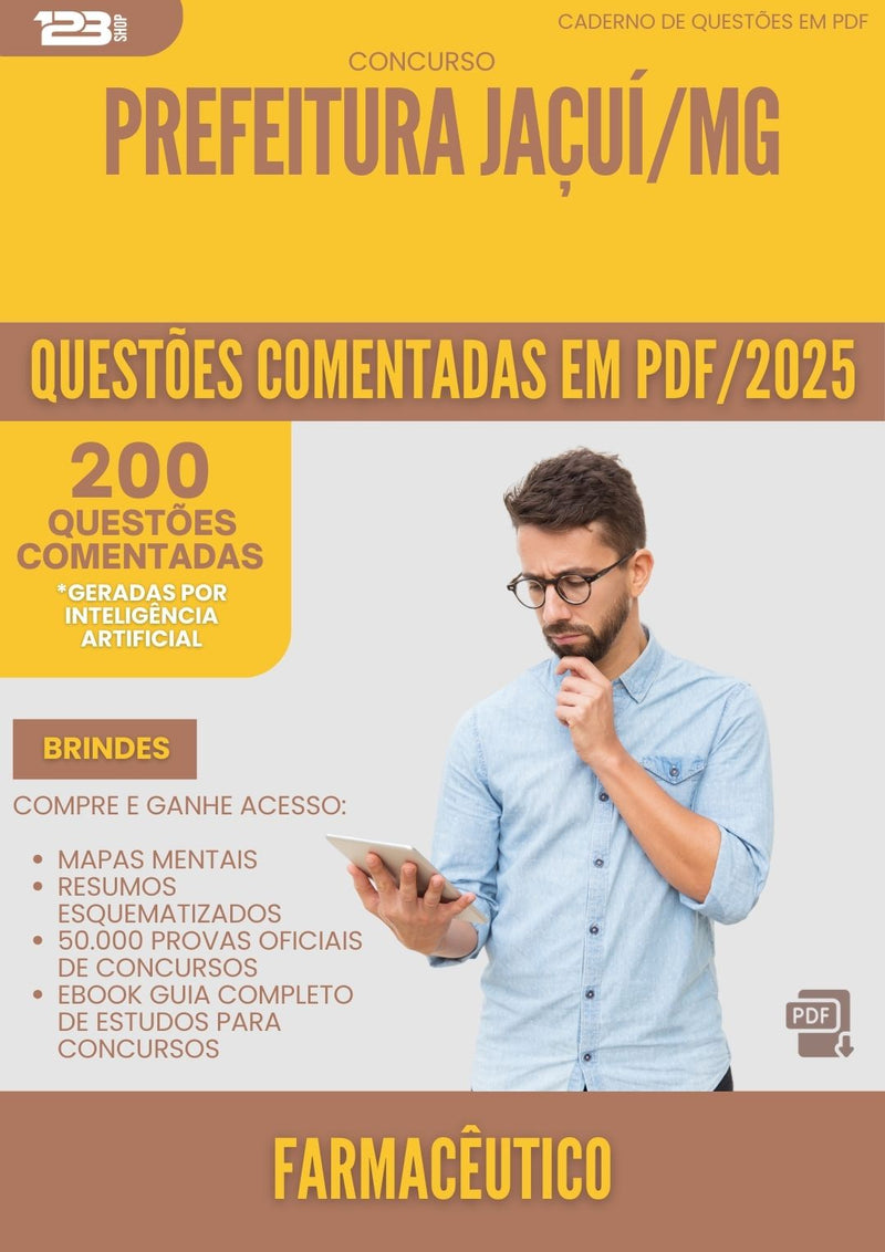 200 Questões Comentadas para Concurso Farmaceutico da Prefeitura Jacui Mg 2025 - 200 Questões