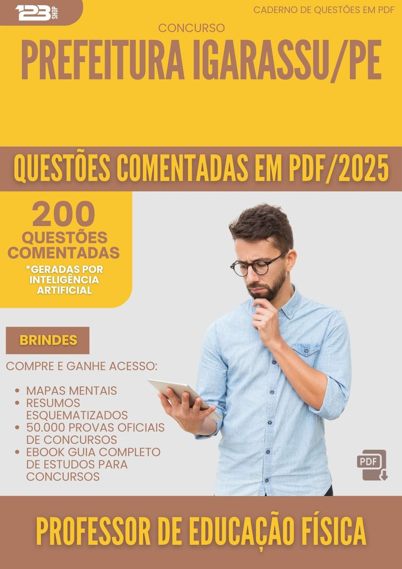 200 Questões Comentadas para Concurso Professor De Educacao Fisica da Prefeitura Igarassu Pe 2025 - 200 Questões