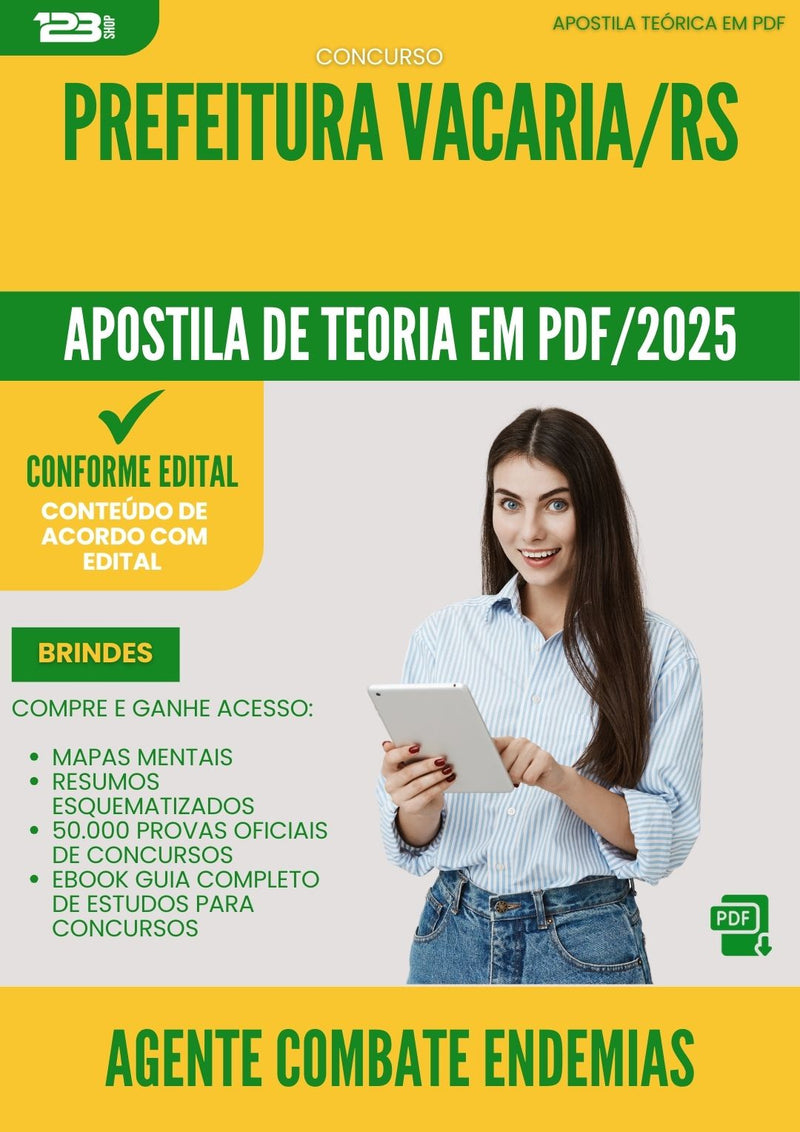 Apostila Teórica para Concurso Agente Combate Endemias da Prefeitura Vacaria Rs 2025 - Conteúdo de Acordo com Edital