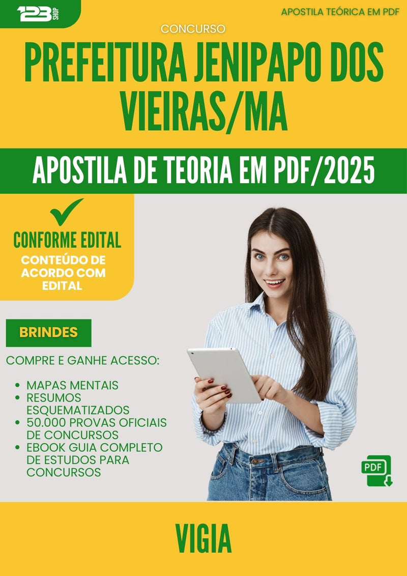 Apostila Teórica para Concurso Vigia da Prefeitura Jenipapo Dos Vieiras Ma 2025 - Conteúdo de Acordo com Edital