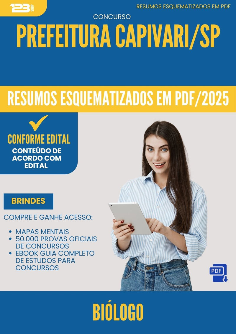 Resumos Esquematizados para Concurso Biologo da Prefeitura Capivari Sp 2025 - Conteúdo de Acordo com Edital