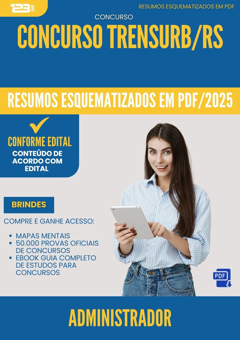 Resumos Esquematizados para Concurso Administrador Trensurb Rs 2025 - Conteúdo de Acordo com Edital