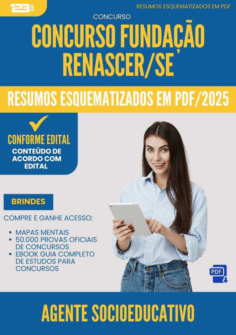 Resumos Esquematizados para Concurso Agente Socioeducativo Fundacao Renascer Se 2025 - Conteúdo de Acordo com Edital