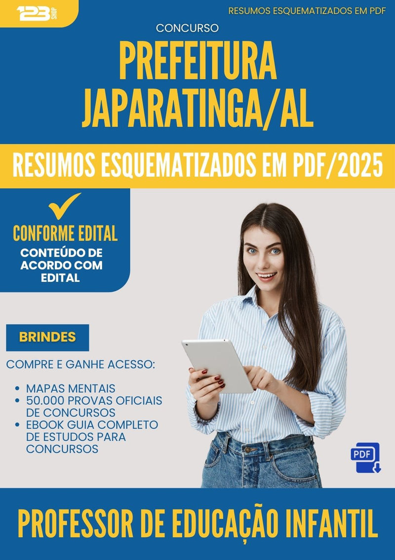 Resumos Esquematizados para Concurso Professor De Educacao Infantil da Prefeitura Japaratinga Al 2025 - Conteúdo de Acordo com Edital