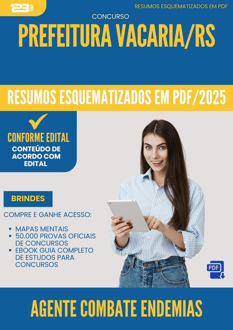 Resumos Esquematizados para Concurso Agente Combate Endemias da Prefeitura Vacaria Rs 2025 - Conteúdo de Acordo com Edital