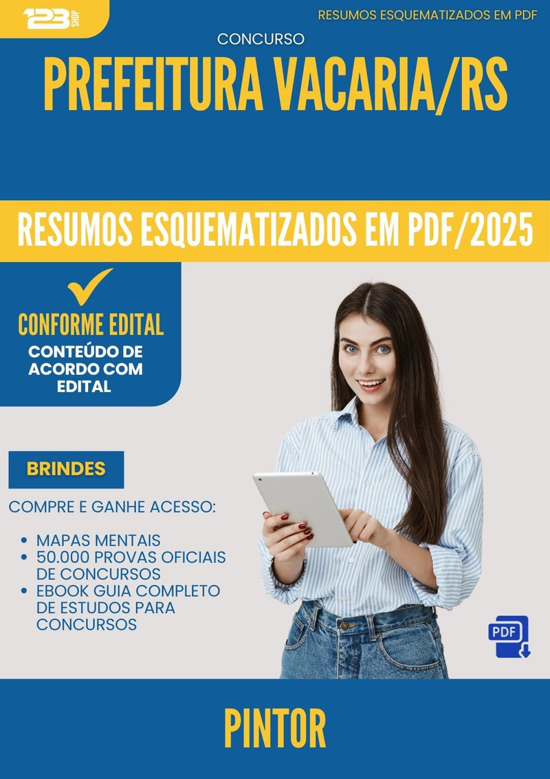 Resumos Esquematizados para Concurso Pintor da Prefeitura Vacaria Rs 2025 - Conteúdo de Acordo com Edital