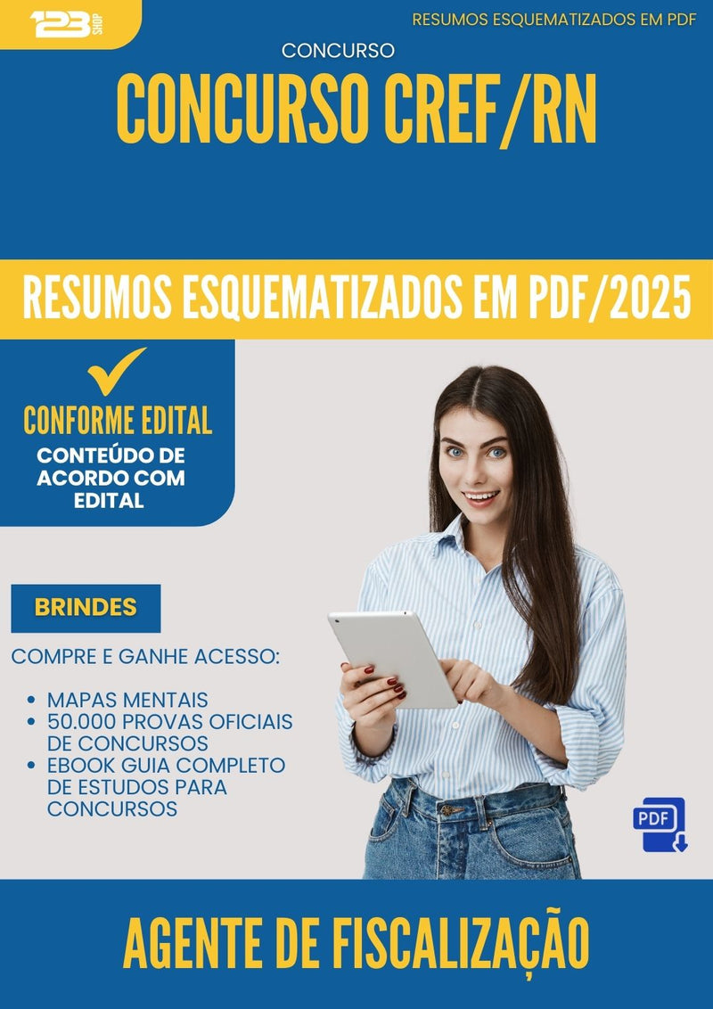 Resumos Esquematizados para Concurso Agente De Fiscalizacao Cref Rn 2025 - Conteúdo de Acordo com Edital