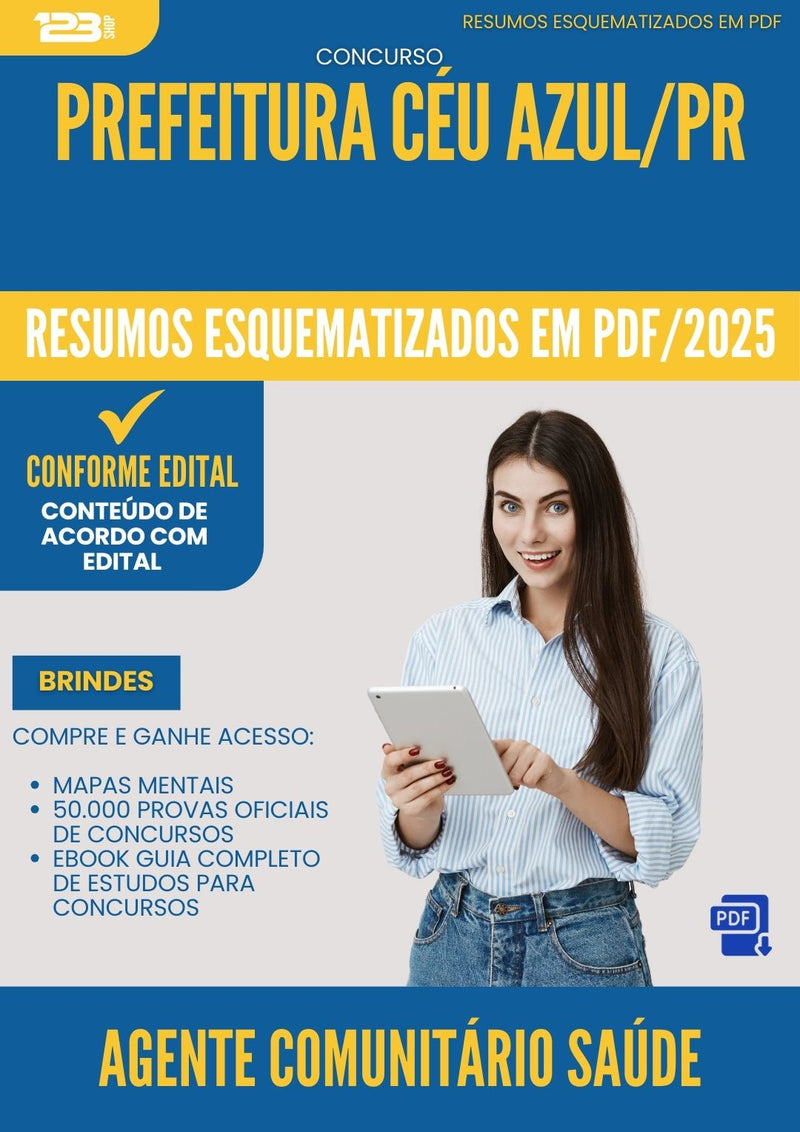 Resumos Esquematizados para Concurso Agente Comunitario Saude da Prefeitura Ceu Azul Pr 2025 - Conteúdo de Acordo com Edital