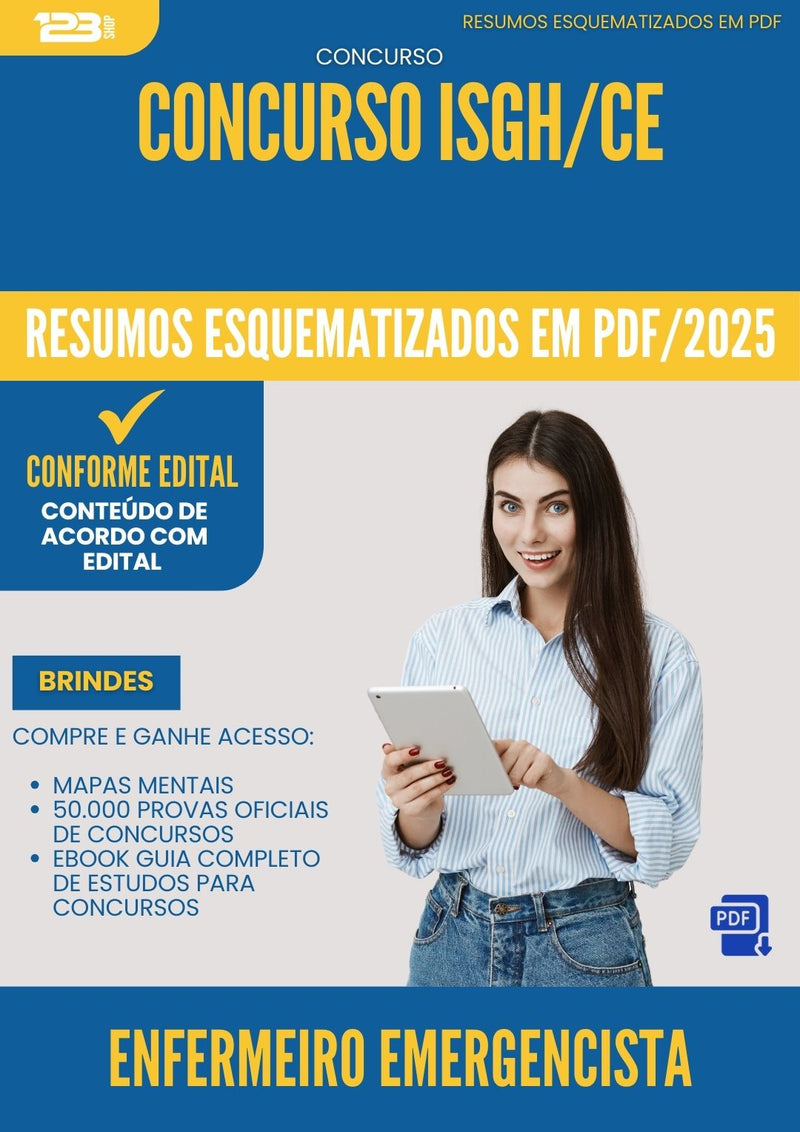 Resumos Esquematizados para Concurso Enfermeiro Emergencista Isgh Ce 2025 - Conteúdo de Acordo com Edital