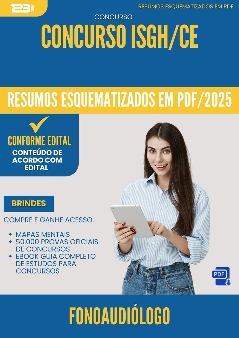 Resumos Esquematizados para Concurso Fonoaudiologo Isgh Ce 2025 - Conteúdo de Acordo com Edital