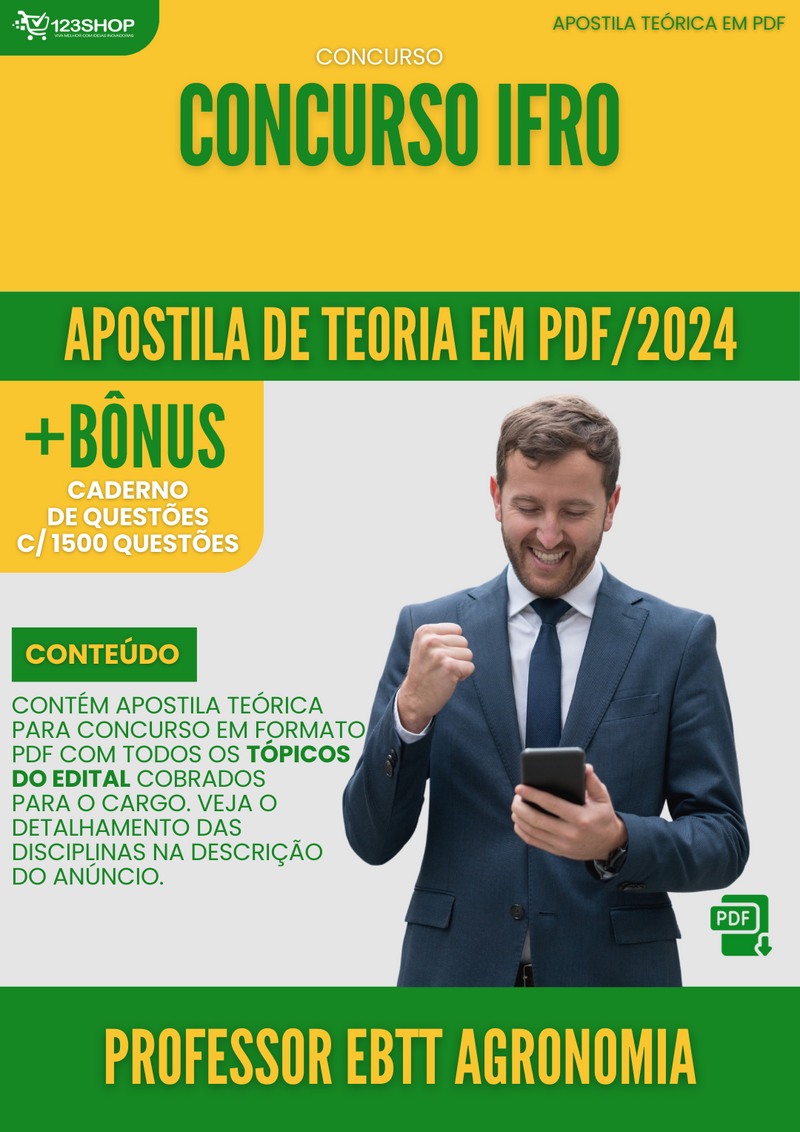 Apostila Teórica para Concurso IFRO 2024 Professor EBTT Agronomia - Com Caderno de Questões | loja123shop