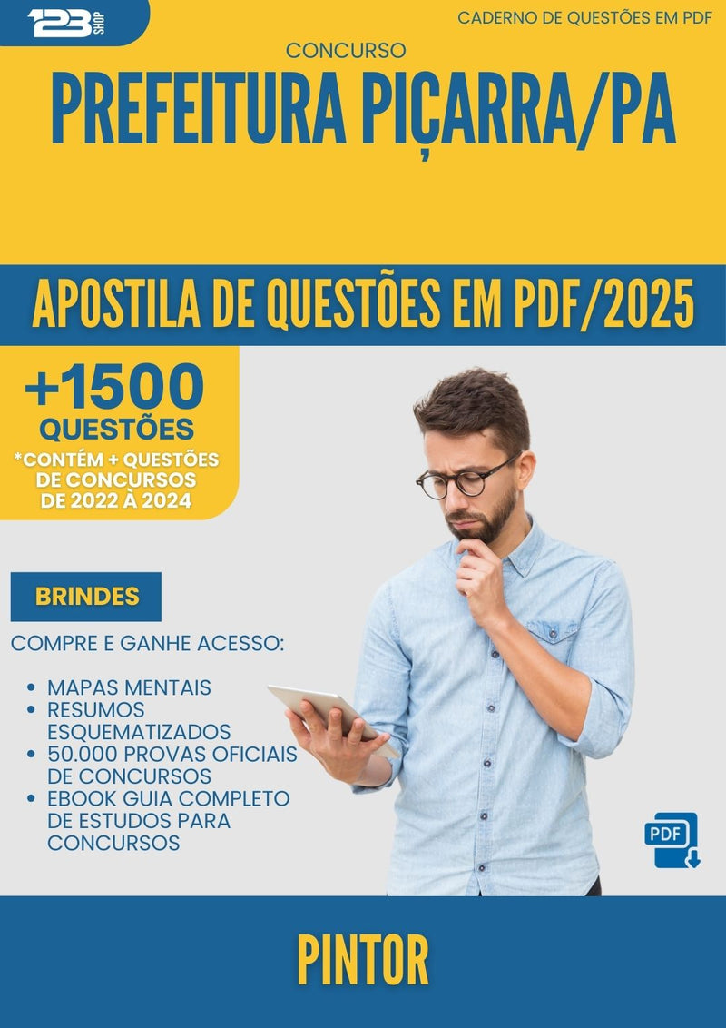 Apostila de Questões para Concurso Pintor da Prefeitura Picarra Pa 2025 - Mais de 1.500 Questões