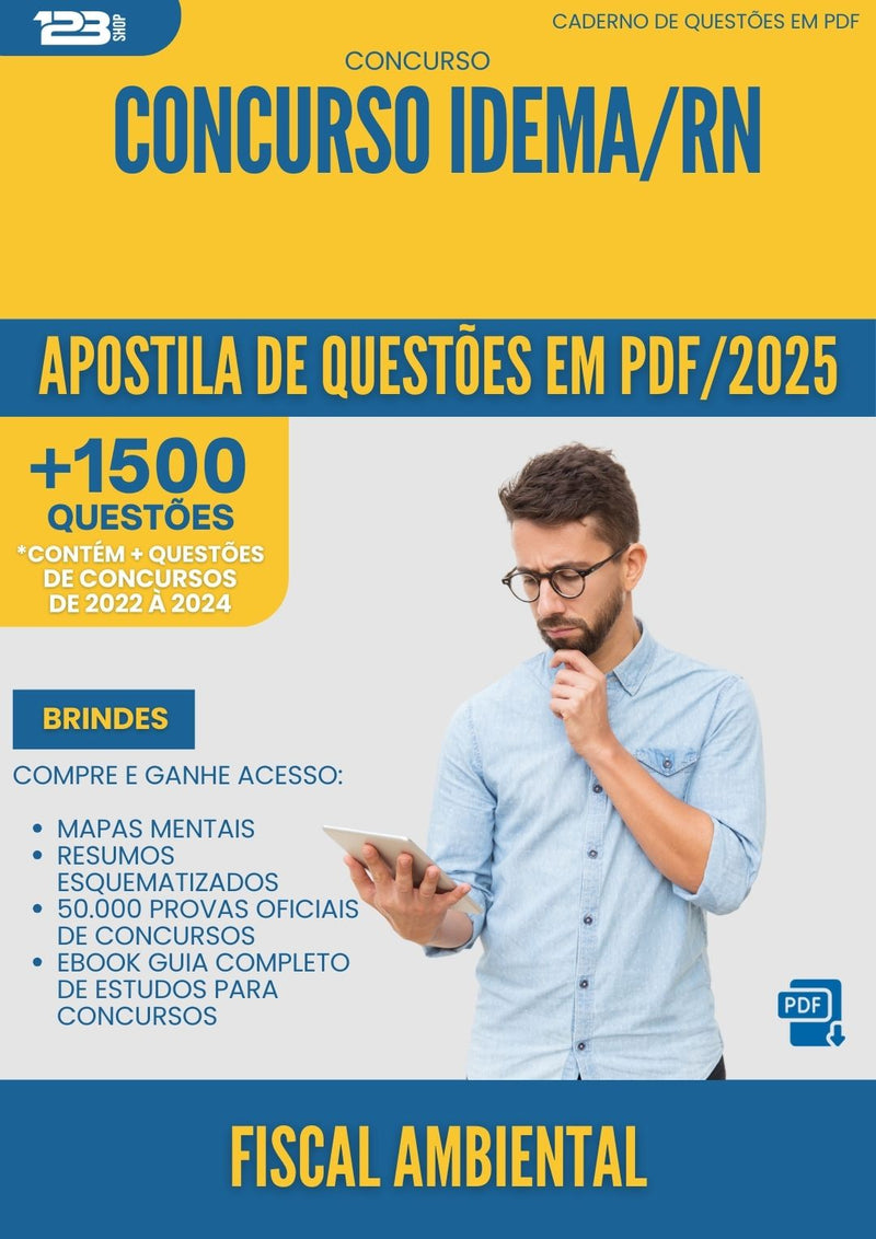 Apostila de Questões para Concurso Fiscal Ambiental Idema Rn 2025 - Mais de 1.500 Questões