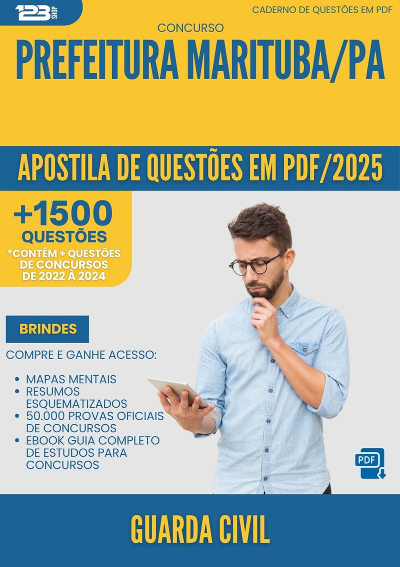 Apostila de Questões para Concurso Guarda Civil da Prefeitura Marituba Pa 2025 - Mais de 1.500 Questões