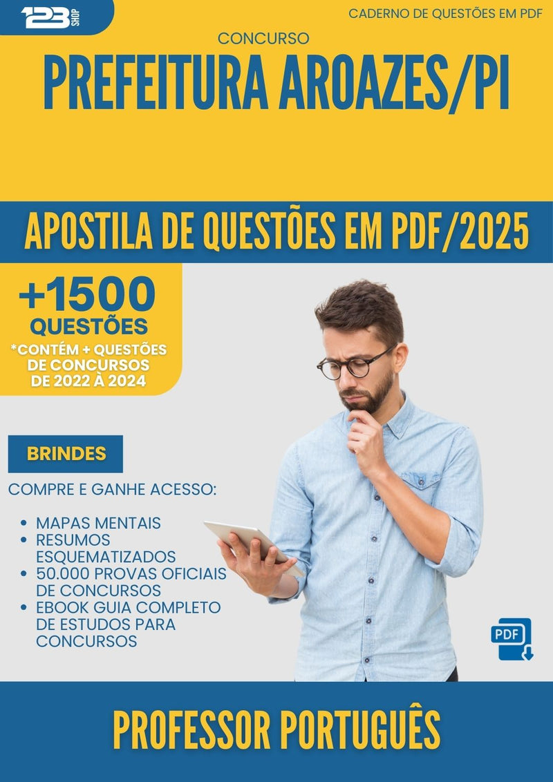 Apostila de Questões para Concurso Professor De Portugues da Prefeitura Aroazes Pi 2025 - Mais de 1.500 Questões
