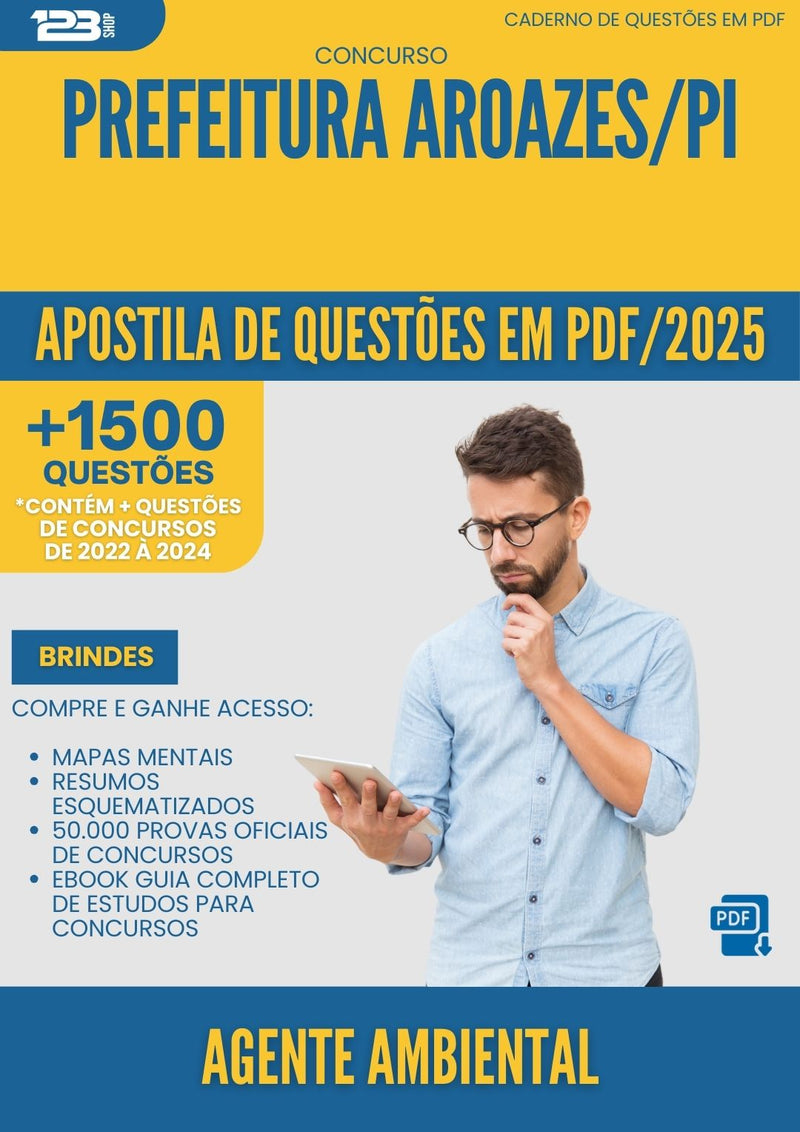 Apostila de Questões para Concurso Agente Ambiental da Prefeitura Aroazes Pi 2025 - Mais de 1.500 Questões
